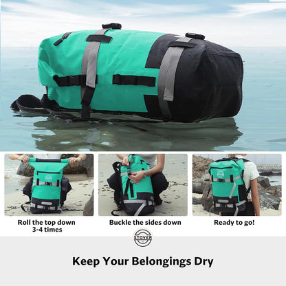 STOVER 5/10/25/30/40/55L Waterproof Backpack- Floating Dry Bag for Kayaking, Travel, Beach, Hiking, & Camping, Men/Women