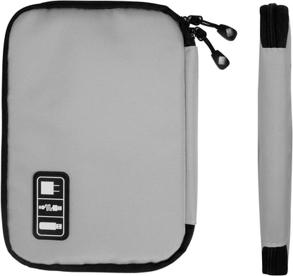 Electronics Organizer Travel Case,Electronic Accessories Storage Bag,Portable Waterproof Cable Organizer Bag,Travel Cord Organizer Bags for Small Charging Cord Storage,SD Card-Grey Green