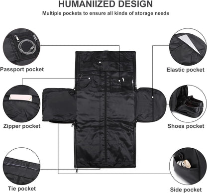 seyfocnia Convertible Travel Garment Bag,Carry on Garment Duffel Bag for Men Women - 2 in 1 Hanging Suitcase Suit Business Travel Bag