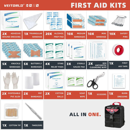 VEITORLD Gifts for Men Dad Him Christmas - Survival Gear and Equipment 12 in 1, Survival Kits - Cool Unique Fishing Hunting Birthday Gifts for Husband Teen Boy Boyfriend Women, Mens Stocking Stuffers