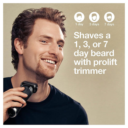 Braun Electric Razor for Men, Series 9 Pro 9465cc Wet & Dry Electric Foil Shaver with ProLift Beard Trimmer, Cleaning & Charging SmartCare Center, Head Shavers for Bald Men, Noble Metal