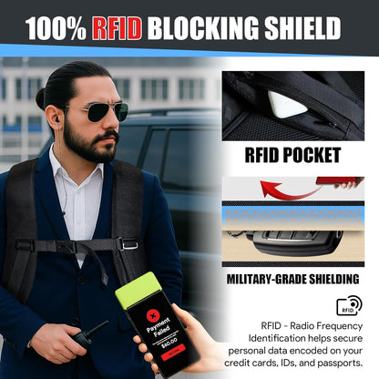 Travel Backpack,Expandable 40-50L Carry On Backpack,Extra Large Anti-Theft TSA Flight Approved Large Weekender Daypack Bag for Men and Women, Waterproof Pocket Lightweight Travel Gifts for Men,Black
