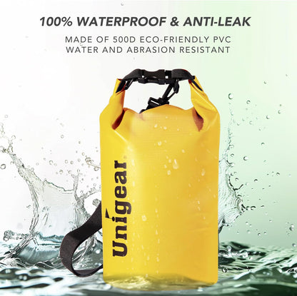 Unigear Dry Bag Waterproof, 2L/5L/10L/20L/30L/40L Floating and Lightweight Bags for Kayaking, Boating, Fishing, Swimming and Camping with Waterproof Phone Case