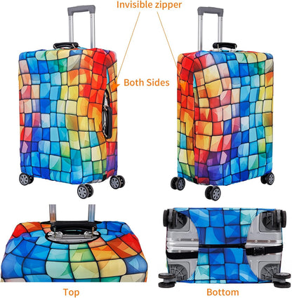 MosaiRudo Travel Luggage Covers For Suitcase Tsa Approved,Suitcase Cover Protector Fit 18-32 Inch Luggage Travel Accessories (T2487, M)