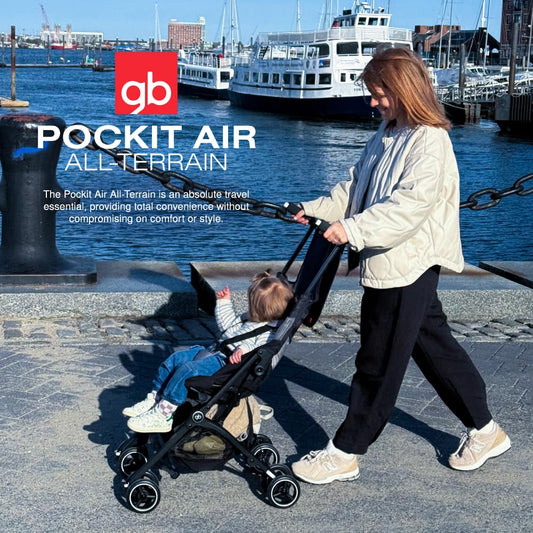 gb Pockit Air All Terrain Ultra Compact Lightweight Travel Stroller with Breathable Fabric in Night Blue, 28x17.5x39.8 Inch (Pack of 1)