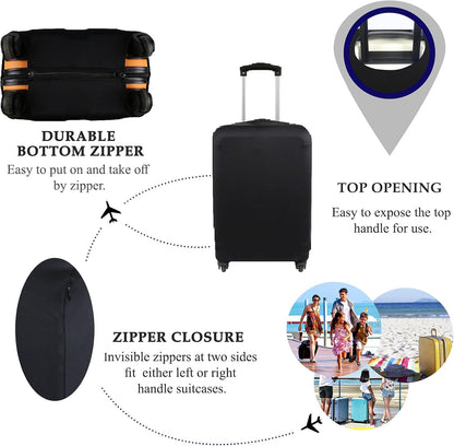 Explore Land Travel Luggage Cover Suitcase Protector Fits 18-22 Inch Case (Black, S)