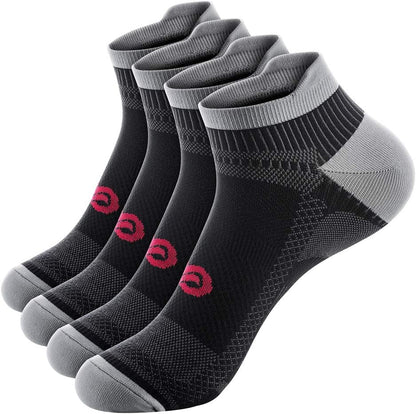 PAPLUS Ankle Compression Sock for Men and Women 2/4/6 Pairs, Low Cut Compression Running Sock with Ankle Support