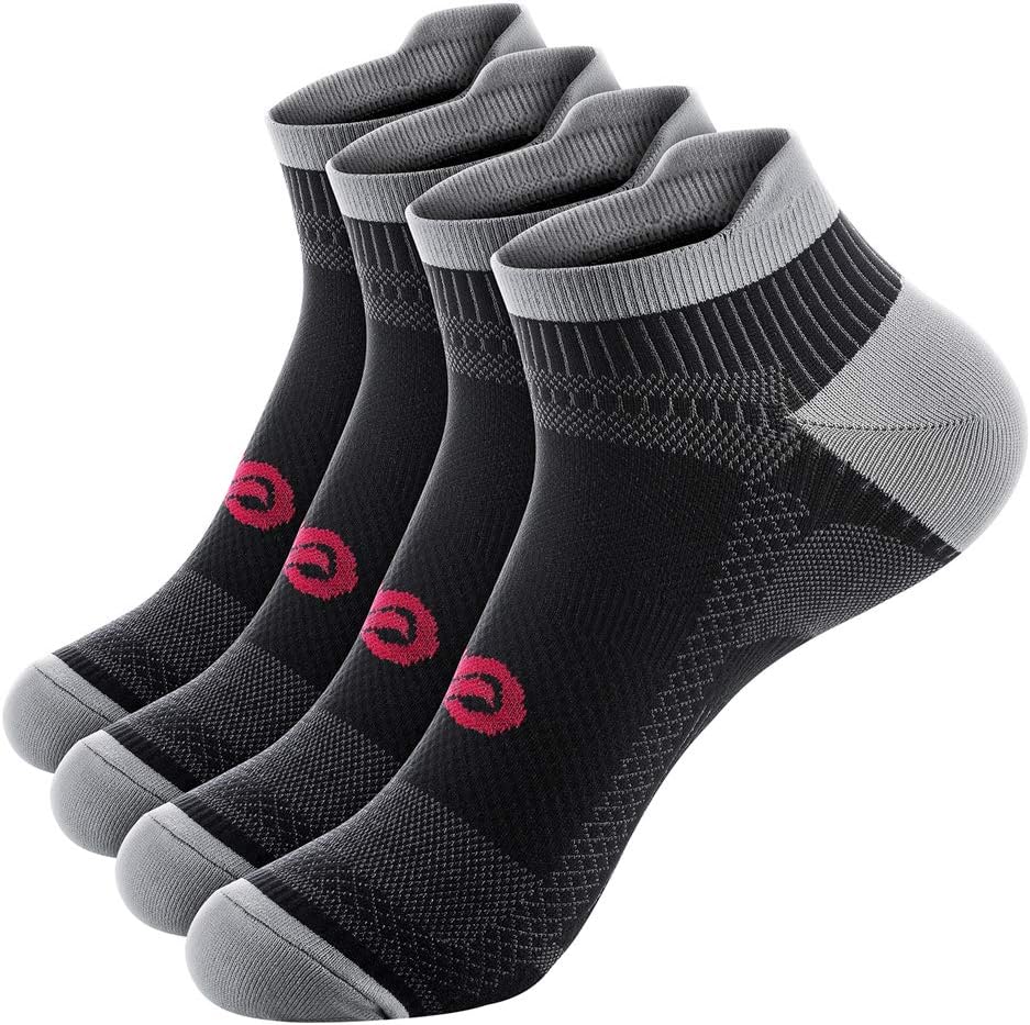 PAPLUS Ankle Compression Sock for Men and Women 2/4/6 Pairs, Low Cut Compression Running Sock with Ankle Support