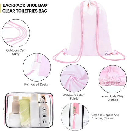 Lightweight Compression Packing Cubes for Suitcases, Compressible Expandable Travel Packing Organizer with Clear Toiletries and Backpack Bag, Travel Essentials for Carry on Luggage 7 Set