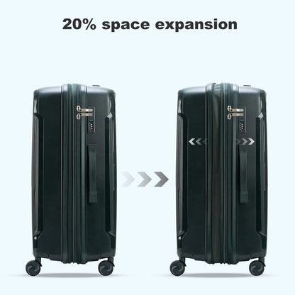 Nazhura Luggage Set, 3-Piece Hardside Suitcase Set, 20-inch Carry On, 24-inch, 28-inch Luggage