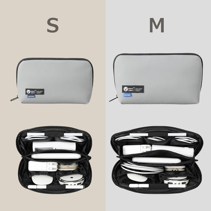 RIGHT AWAY Travel Tech Pouch，Waterproof Cord Case，Electronics Organizer Travel Case，Cable Organizer Storage Bag For Phone, Charger, Accessories(GRAY)