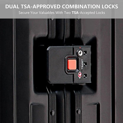 YYW Aluminum Carry-On Luggage Airline Approved Lightweight Suitcase with TSA Lock and Silent Wheels, Hardshell Spinner Business Travel (Black, 20in)