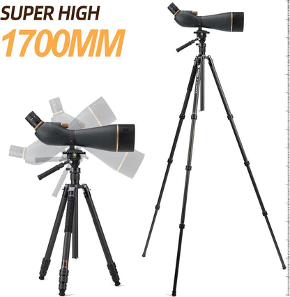 Fotopro 25-75x100 Spotting Scope for Bird Watching, X-Go Max E 2 Carbon Fiber Travel Tripod, Compact and Lightweight for Wildlife and Moon Viewing