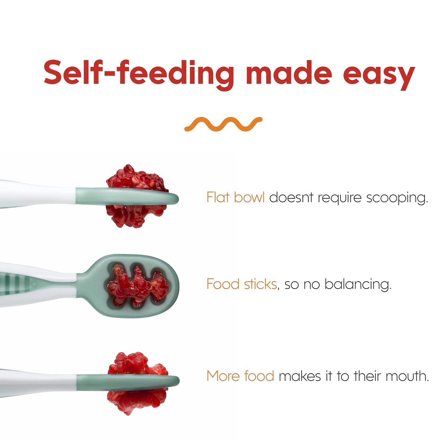 NumNum Baby Spoons Set, Baby Essentials Pre-Spoon GOOtensils for 6+ Months, First Stage Self-Feeding Spoons for Baby Led Weaning (BLW), Silicone Toddler Utensils, BPA-Free, 2 Pack Olive/Newbury Navy