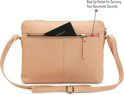 Wise Owl Accessories Small Soft Pebbled Real Leather Crossbody Handbags Purses Sling Crossover Shoulder Bag