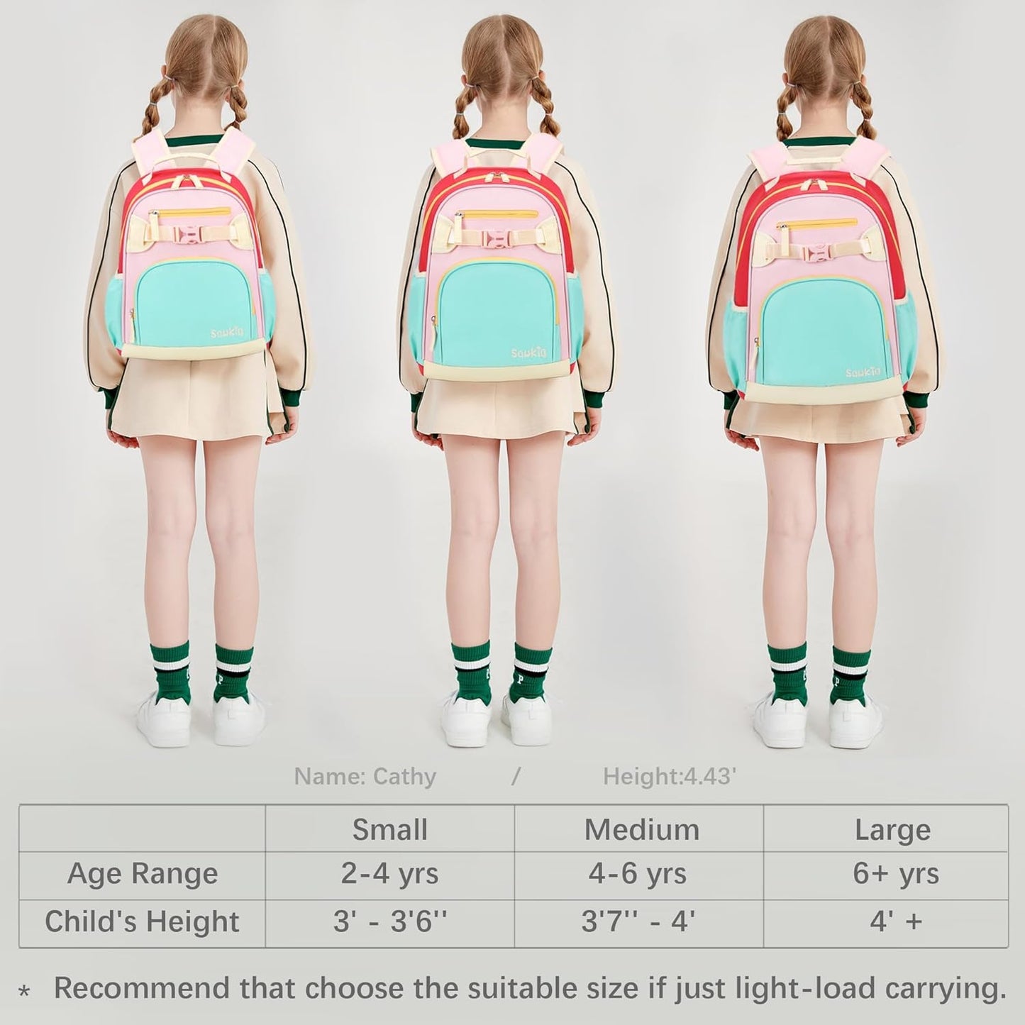 Cute Mini Toddler Backpacks for Girls 2-4 Little Kids Backpack preschool Bookbag (Aqua Pink Red)