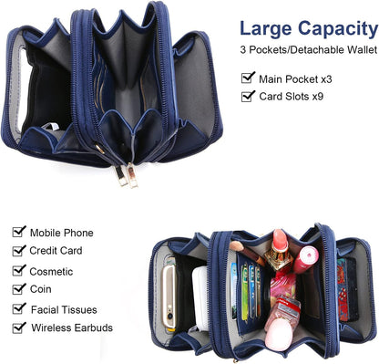 Crossbody Cellphone Purse Women Touch Screen Bag RFID Blocking Wallet Handbag Shoulder Strap