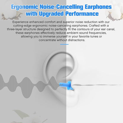 TrelaCo 200 Pairs Silicone Ear Plugs Soft Reusable Waterproof Ear Plugs for Sleeping Noise Swimming Hearing Protection Earplugs Shooting Construction Hunting Music Concerts(Blue)