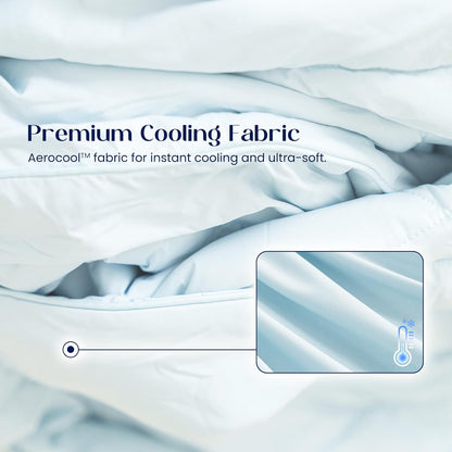 Dream Valley® Outlast® Deepsleep Cooling Comforter, King Size, NASA-Grade Space Technology Cooling Blanket for Hot Sleepers Night Sweats, Q-Max > 0.45 Aerocool™ Breathable, Mint Macaron, 106"x90"