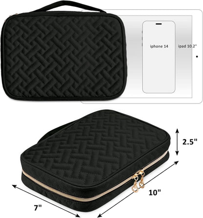 SFYBYHEART Travel Jewelry Organizer Case, Jewelry Travel Bags for Women, Large Capacity Travel Jewelry Case for Tangle-Free Earrings, Necklaces, Rings Storage, Travel Accessories, Black
