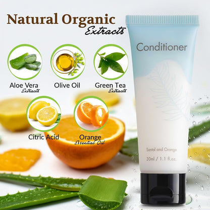 Double Sealed Hotel Conditioner Bulk 200 Pack Individually Wrapped Travel Size Conditioner Aloe and Green Tea Extract Infused Hotel Supplies and Toiletries for Guest