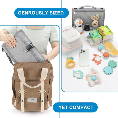 Accmor Portable Diaper Changing Pad, Waterproof Travel Baby Changing Mat, Newborn Essentials Baby Shower Gifts, Grey