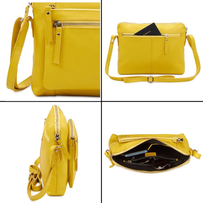 Wise Owl Accessories Small Soft Pebbled Real Leather Crossbody Handbags Purses Sling Crossover Shoulder Bag
