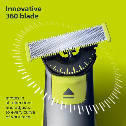Bundle of Philips Norelco OneBlade 360 Face & Body Hybrid Electric Trimmer and Shaver, QP2834/70 + Philips Norelco Genuine OneBlade 360 Blade Replacement Blades, 2 Count, QP420/80