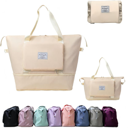 Large Capacity Foldable Travel Bag, Expandable lightweight Carry on Bag, Dry with Wet Separation Spor Duffel Bags