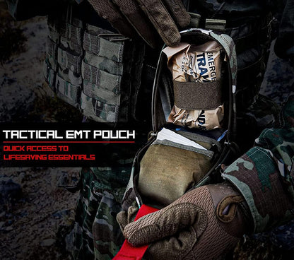 Tourniquet Pouch (Israeli Bandage + IFAK Pouch), Small Trauma Medical Kit Tactical First Aid for Camping and Hiking (Camouflage)