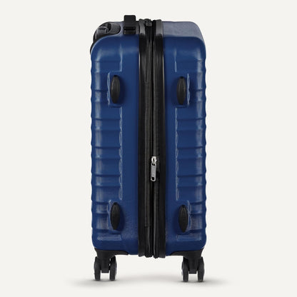 Amazon Basics 26" Hardside Medium Checked Luggage, Hardshell Suitcase With Wheels, Expandable For Up to 15% More Space, With Scratch-Resistant Surface, Four Multi-directional Wheels, Navy Blue