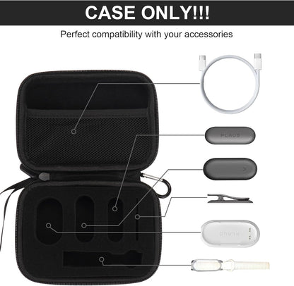 YouKnow Hard Case Compatible with PLAUD NotePin AI Voice Recorder - with Custom Foam Insert Holds Recorder, Magnetic Pin, Clip, Dock, Wristband & Cable (Case Only) (Black)