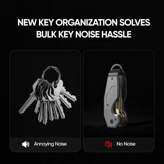 Zeeker Compact Key Organizer Keychain with Built-in Tools – Holds 1-6 Keys, Includes Bottle Opener, Hex Wrench, and Serrated Cutter – Minimalist Key Holder for Men and Women (Grey)