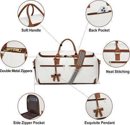 Carry On Garment Bag for Travel, Convertible Travel Garment Bag for Men Women, 2 in 1 Hanging Suitcase Suit Business Travel Bag
