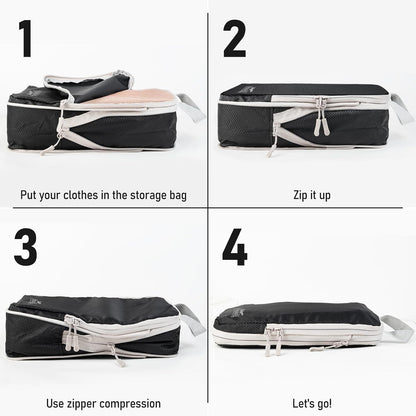 4-Piece Packing Cube Set - Lightweight Luggage Organizers for Travel, Vacation and Suitcases - Durable Accessories with Compression