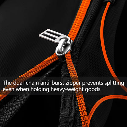 110L/140L Expandable Soft-Sided Foldable Duffle Bag with 2 Rubber Wheels,Packable 32” Rolling Carry-On with Multi-Pockets & Compartments,Black Orange