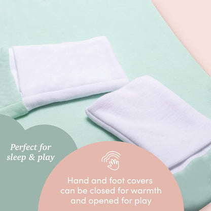 SleepingBaby Flying Squirrel Toddler Pajamas with Practical Zipper for Quick Diaper Changes and Travel Comfort - Mint - 12-24 Months