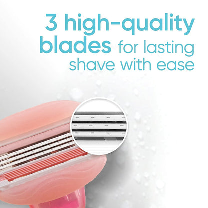 Gillette Venus ComfortGlide White Tea Women's Razor, Handle + 4 Blade Refills