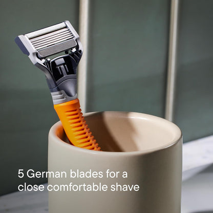 Harry's Shaving Kit for Men - Razor Handle and 3 Razor Blade Refill Cartridges - Ember