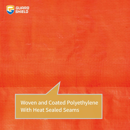 GUARD SHIELD Orange Tarp 12x16 Feet Tarps High Visibility Outdoor Poly Cover Lightweight 6mil