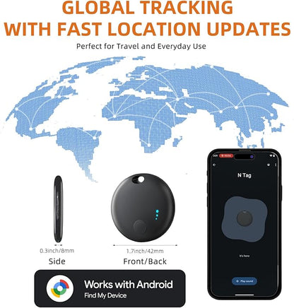 Air Tags for Android, Bluetooth Smart Tags for Android, Luggage Tracker Works with Google Find My Device App, Key Finders Item Locator for Keys, Wallets, Suitcases, Replaceable Battery, 4 Pack
