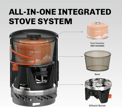 Fire-Maple "Fixed Star 1" Backpacking and Camping Stove System | Outdoor Propane Cooking Gear | Portable Pot/Jet Burner Set | Ideal for Hiking, Trekking, Fishing, Hunting Trips and Emergency Use