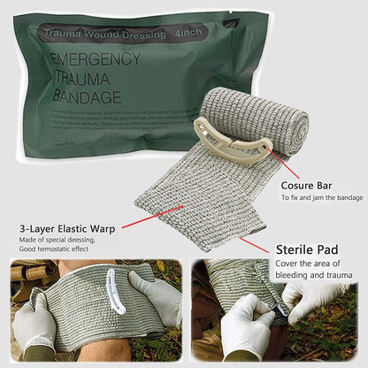 IFAK Kit Trauma Kit Military Medical First Aid Kits Bleeding Contral Emergency Survival Bug Out Bag for Camping Gear Supplies Hiking (Tan)