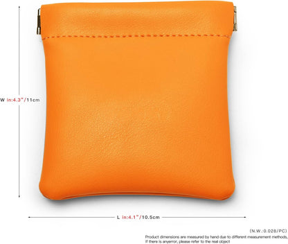 PU Leather Jewelry Travel Bag Leather Jewelry Pouch Christmas,Wedding Party Favor Gift Bag (L, Orange)