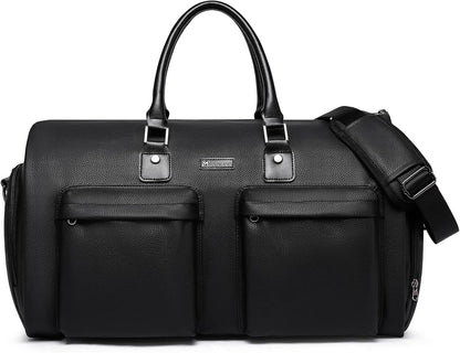 Modoker Garment Bags for Travel Carry on Duffle Bags for Airplane Weekender Suit Bags for Men Travel,2 in 1 Travel Duffel ang Garment Bags for Hanging Clothes,Black