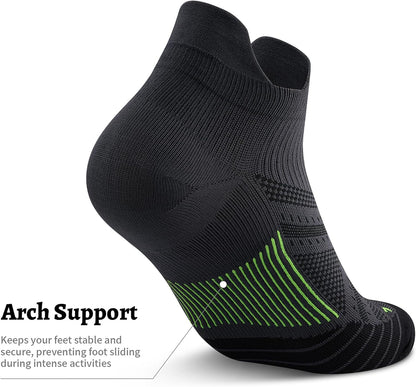 PAPLUS Ankle Compression Sock for Men and Women 2/4/6 Pairs, Low Cut Compression Running Sock with Ankle Support