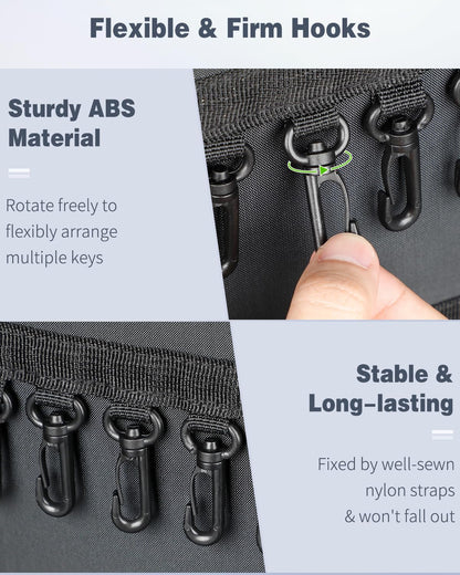 Uniclife Portable Zippered Key Case Waterproof and Fireproof Key Organizer with 54 Colorful Key Tags and Hooks Key Storage Book for Offices Real Estate Agencies Hotels and Rental Management