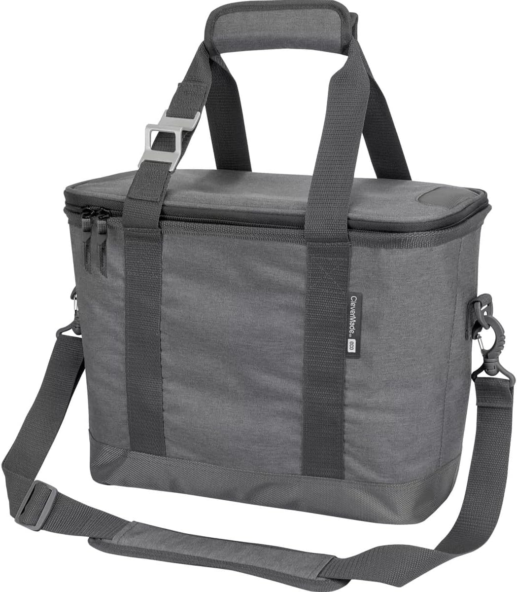 CleverMade Collapsible Insulated Cooler Bag – Leakproof Soft Folding Cooler for Beach, Travel, Car