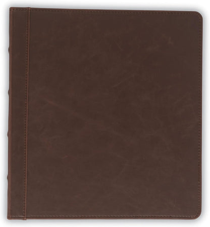 Samsill Vintage Leather Binder, 1.5 Inch Round Ring (Holds 325 Sheets), Letter Size 8.5x11 Documents, Professional Organizer Portfolio, Planner, No Zipper, Brown
