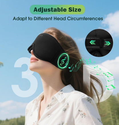 Sleep Mask with Headphones Bluetooth 5.4，LC-dolida 2025 New 3D Bluetooth Sleep Mask Headphones with Soft Bamboo Cotton for Side Sleepers Women Men, Sustainable Luxury for Better Sleep